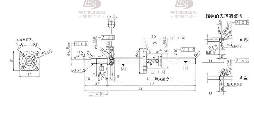 KURODA GP1002DS-EAFR-0210B-C3F 日本黑田滚珠丝杠型号